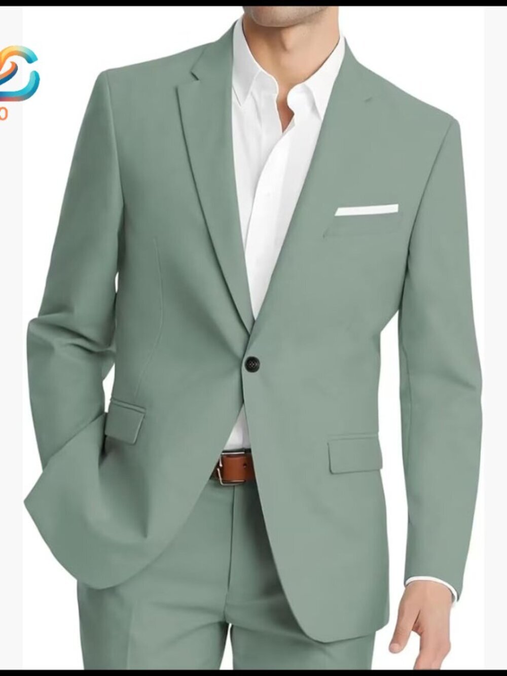 Men's 2-Piece Suit Set Slim Fit Formal Wedding Prom Blazer Pants